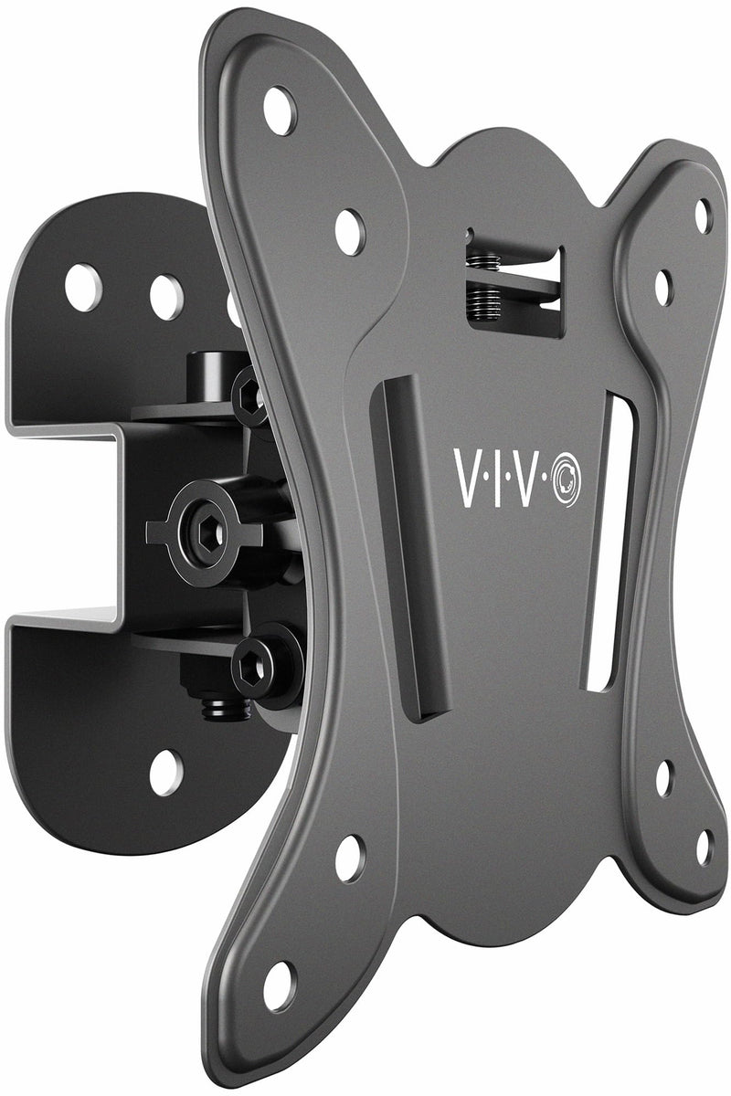 VIVO Compact TV Wall Mount for 13 to 32 inch Screens up to 55 lbs, Tilt and Swivel, Single Stud, Low Profile 3 inches from Wall, VESA 75x75 and 100x100, Black, MOUNT-TS132K