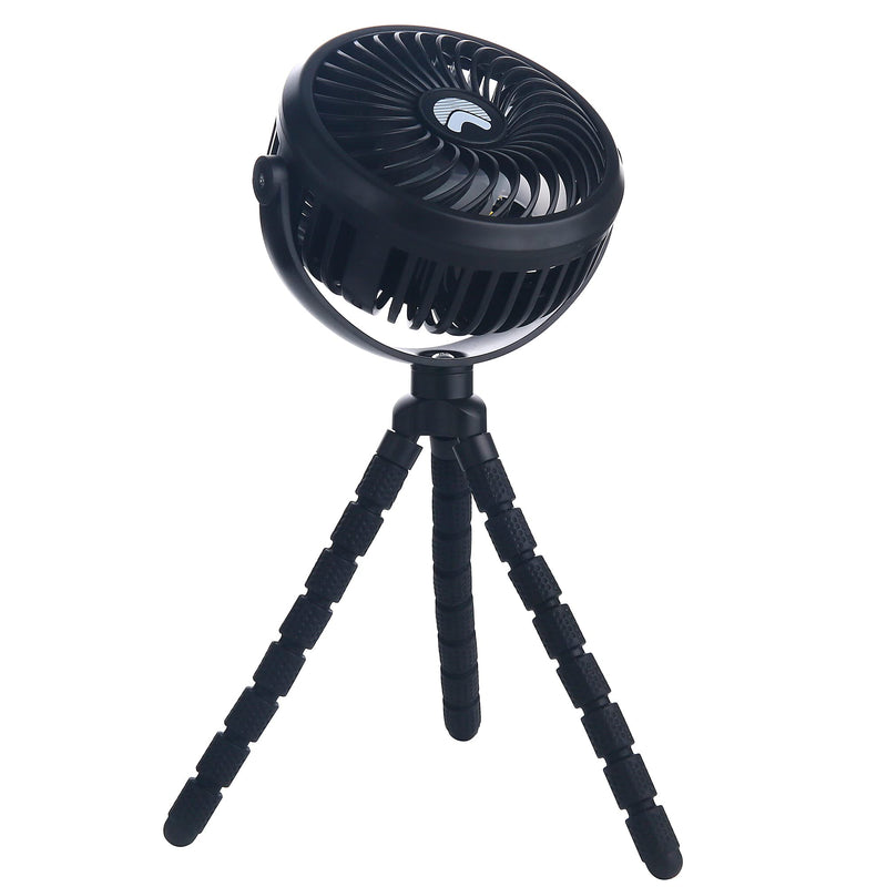 AYL 2600mAh Portable Fan Rechargeable, Flexible Tripod Clip On Fan, Battery Operated Desk Fan, USB Fan, Small Battery Powered Personal Fan for Bedroom, Outdoor Travel, Camping Tent, Car Fan, Black