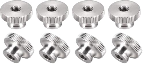 uxcell Knurled Thumb Nuts, 4Pcs M6x1mm 304 Stainless Steel Round Knobs Fasteners for 3D Printer Parts, Silver Tone (Pack of 2) M6 - 4 Pcs (Pack of 2)