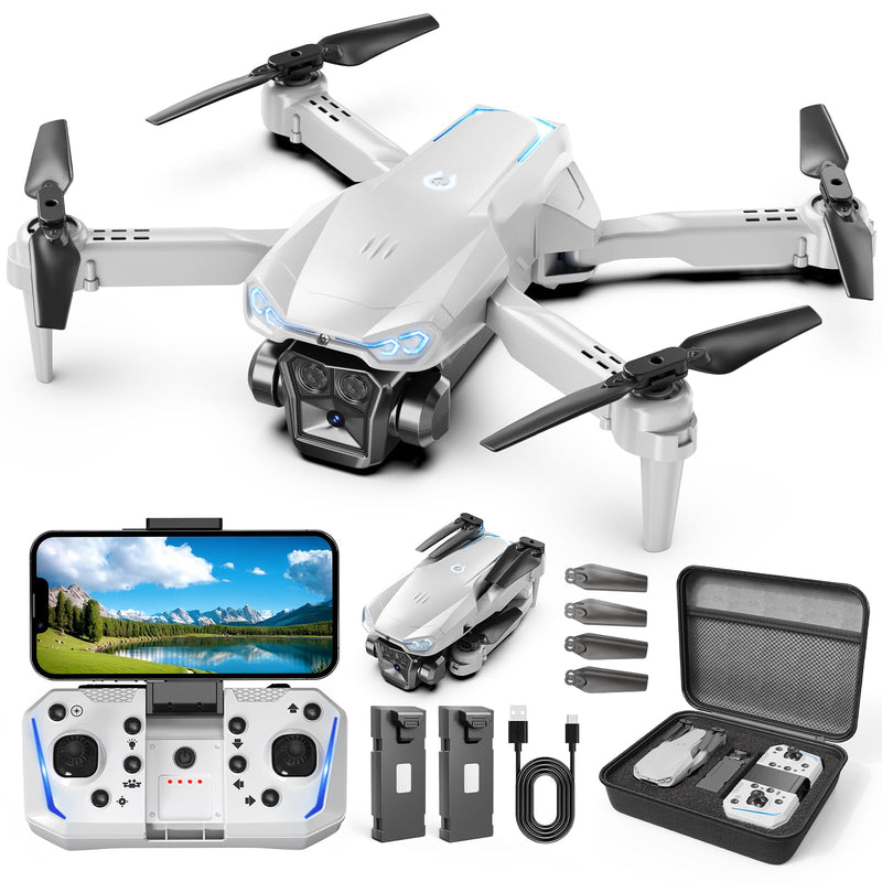 1080P Drone with Camera for Kids & Adults Beginners, Foldable FPV Quadcopter with One Key Takeoff/Landing, Gesture Control, 360° Flips, 2 Batteries, Toy Gift for Teen Boys and Girls