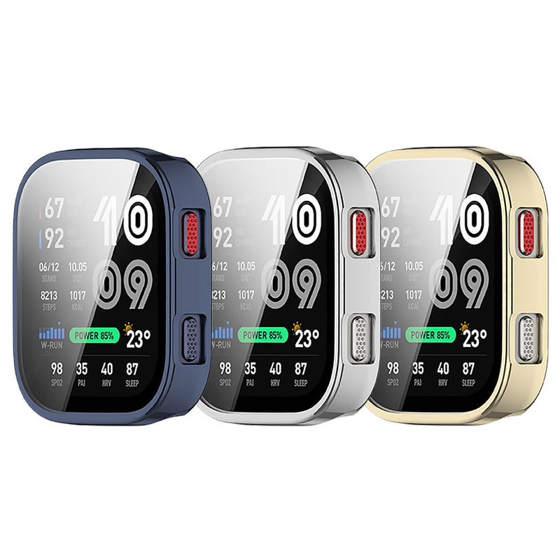 3-Pack Compatible with Amazfit Bip Max Full-Coverage TPU Protective,Lightweight, Scratch-Resistant Watch Case/Available Metallic Plating Colorful Designed for Amazfit Bip Max (Silver&Gold&Blue) Silver&gold&blue