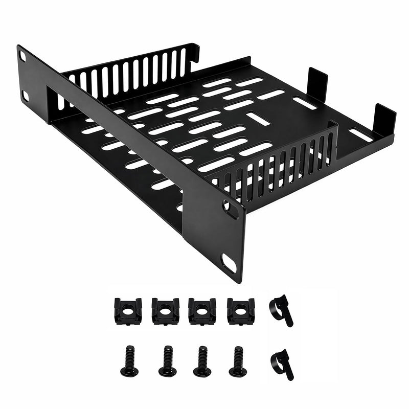 10 inch 1U Metal Network Rack Mount for TP-Link TL-SG108PE TL-SG108 Switch | Add space for power adapter placement, Open Frame Design, Enhanced heat dissipation, Anti-fall baffle