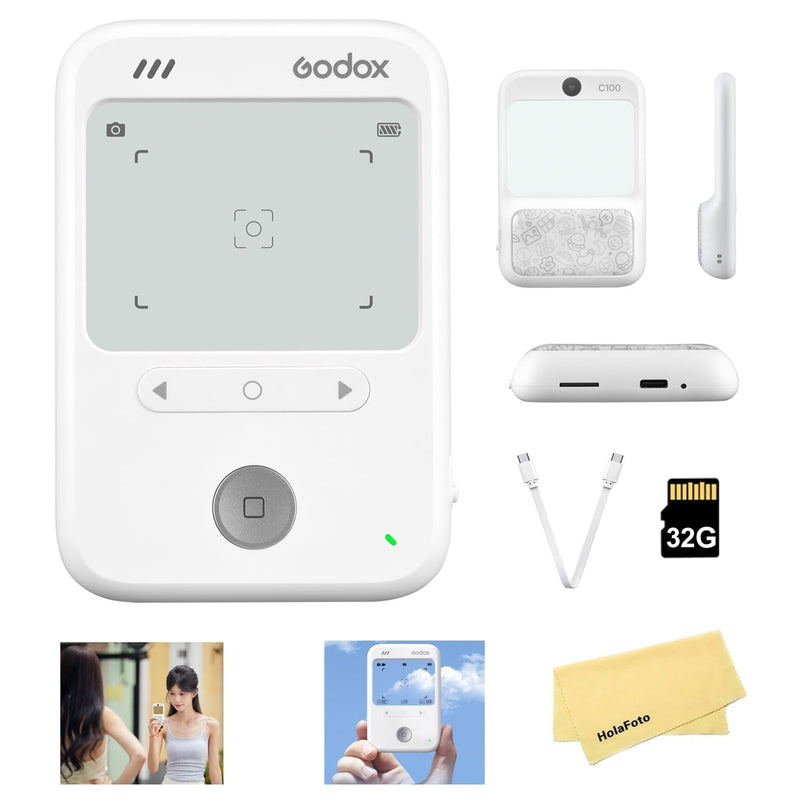 Godox C100 Transparent Viewfinder Pocket Camera | 65g Ultra Light, 4 Aspect Ratios, OTG Transfer, Max With 32GB TF card storage, Great for Film Photography & Street Vlog