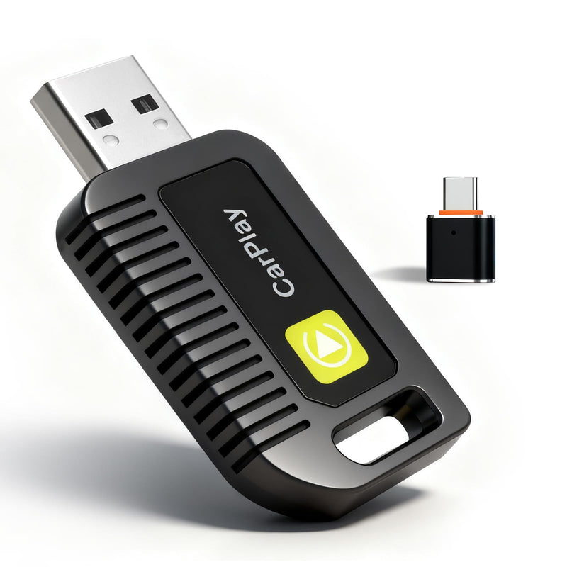 2‑in‑1 Wireless Carplay Adapter for Apple iPhone & Android Auto | Mini Dongle, Convert Wired Apple Carplay to Wireless Adapter, Automatic Connection, Low Latency, Plug & Play, Usb‑A/Type‑C