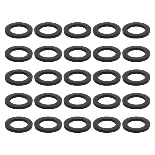 25Pcs Black Flat Rubber Washers 25x38x3.5mm Rubber Bushing Spacer 25mm ID 38mm OD 3.5mm Thick 25