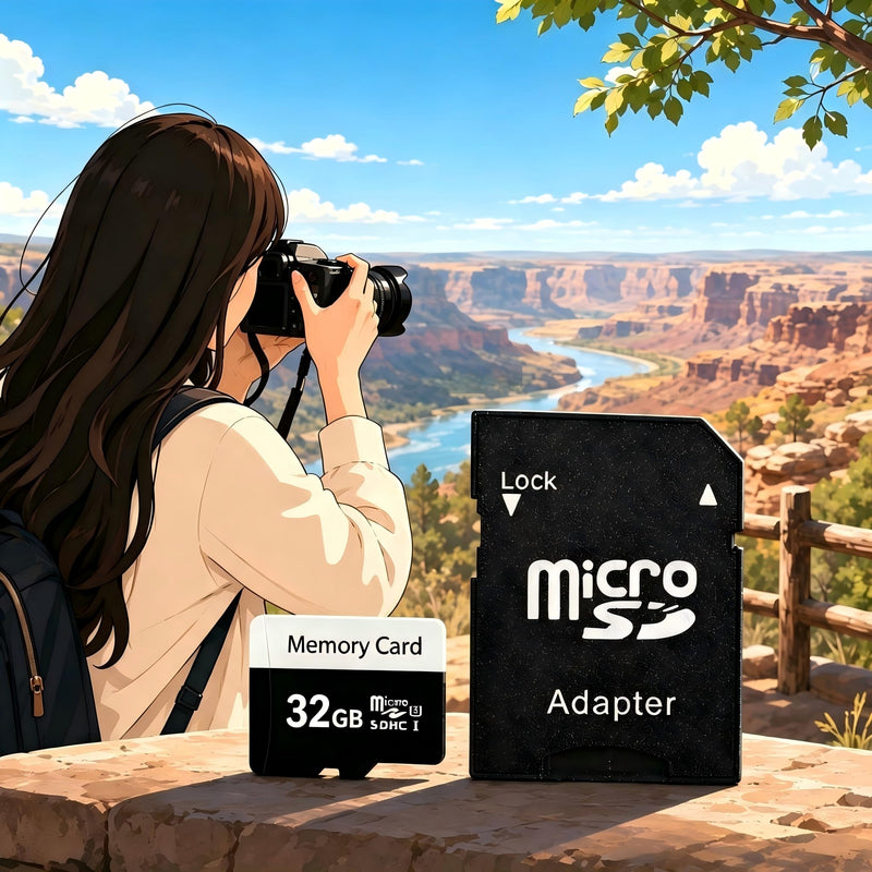 32GB Micro SD Card, MicroSDHC UHS-I U1 Class Memory Card with Adapter | For Smartphones, Tablets, Cameras and Other Compatible Devices. 32GB