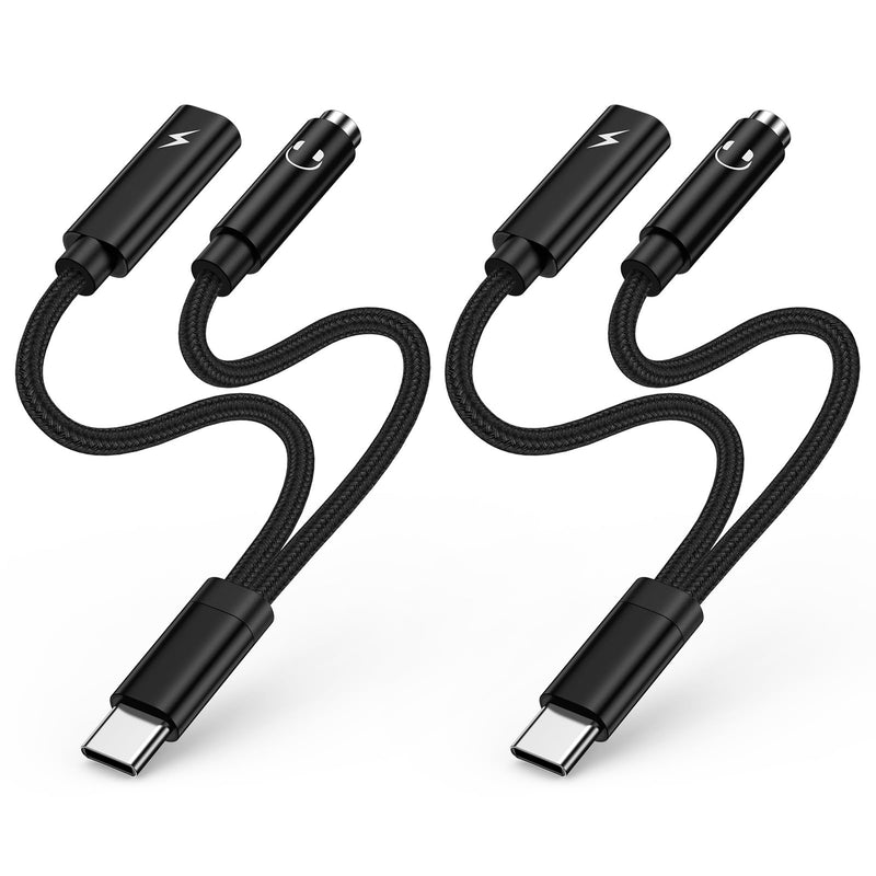 USB C to 3.5mm Headphone Charger Adapter USBC Splitter 2 in 1 Dongle Cable | Fast Charging Aux Audio Jack Adapter for Samsung Galaxy S26 Ultra A37 A17 A36 A27 A57 S25FE A16 A54 S24,iPhone 17 16,Pixel 10