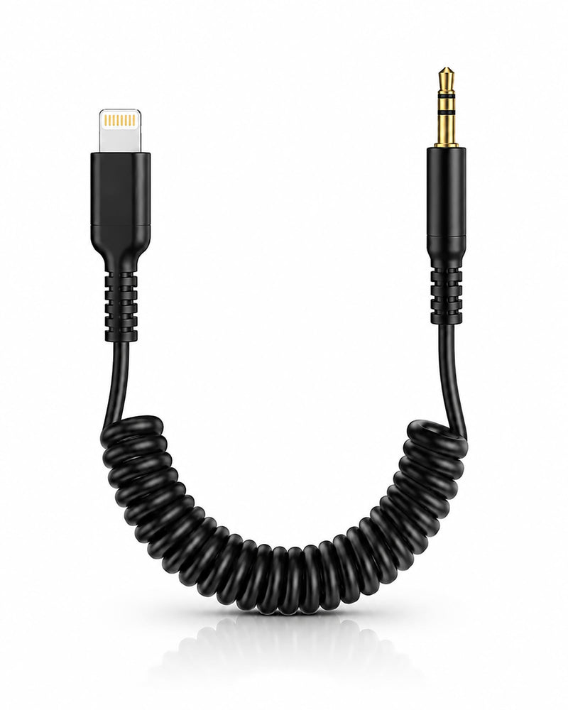 iPhone Aux Cord, Coiled Lightning to 3.5mm Ox Cable for Car Stereo Speaker | Lightening to 3.5mm Aux Jack, Retractable 6ft Lighting Auxiliary Car Stereo Auxiliar Ox Adaptador Audio Flexible for Apple