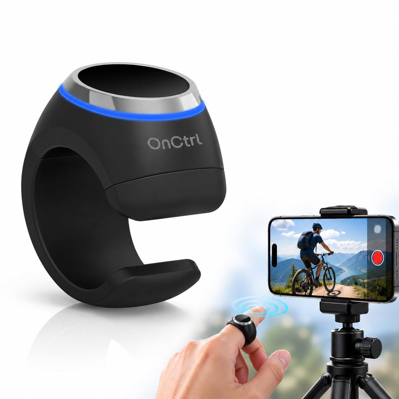TikTok Scrolling Ring for Phone,Wireless Camera Shutter | Touch & Button Controller, Bluetooth Camera Remote Control Compatible with DJI Osmo Action, Insta360 & GoPro Black