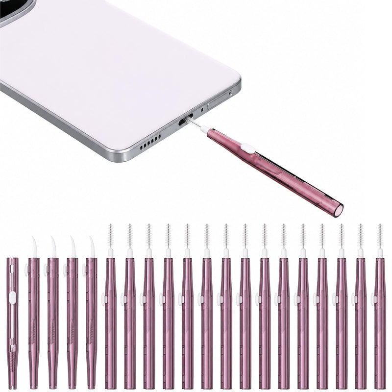 20PCS Phone Charge Port Cleaning Tool Kit, Cell Phone Cleaning Kit | Dual Sided Anti Clogging Nylon Brushes, Charging Port Mini Brushes Cleaner for Phone, Speaker, Receiver, Tablet, Camera