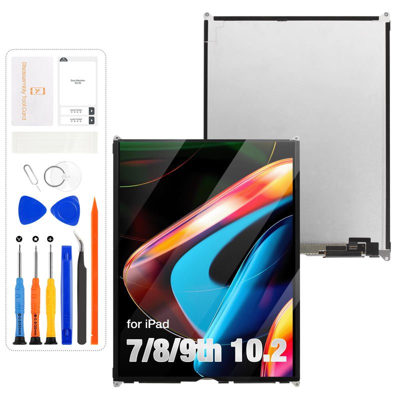 for iPad 7/8/9 Gen 10.2" LCD Screen Replacement Kit | For iPad 7th (A2197/A2198/A2200), 8th (A2270/A2428/A2429/A2430), 9th (A2602-A2605),LCD Only, Not Touch,Tools Included.