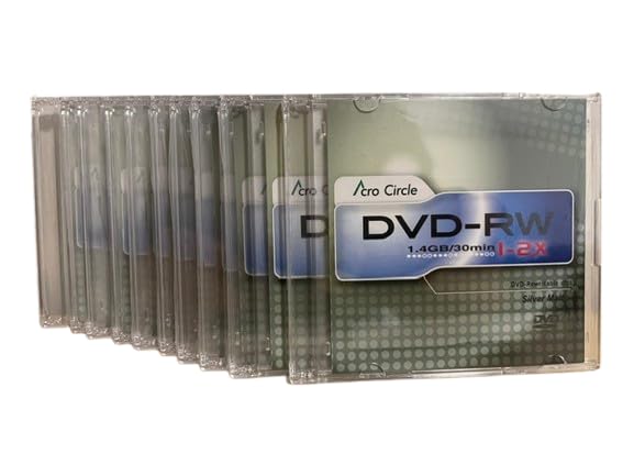 DVD-RW 1.4GB 30Min Rewritable Disc Silver Matt 10 Pack