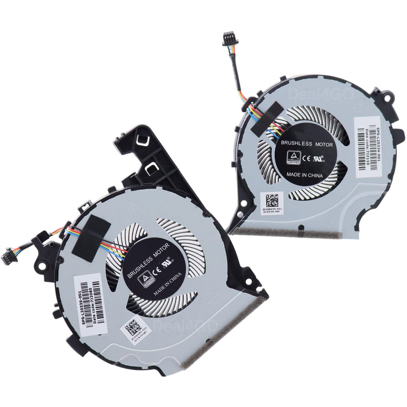 Deal4GO CPU GPU Graphics Cooling Fan kit L32638-001 L20335-001 L20334-001 Replacement for HP 15-CX 15T-CX0000 15-CX0056WM CPU GPU Fans Kit