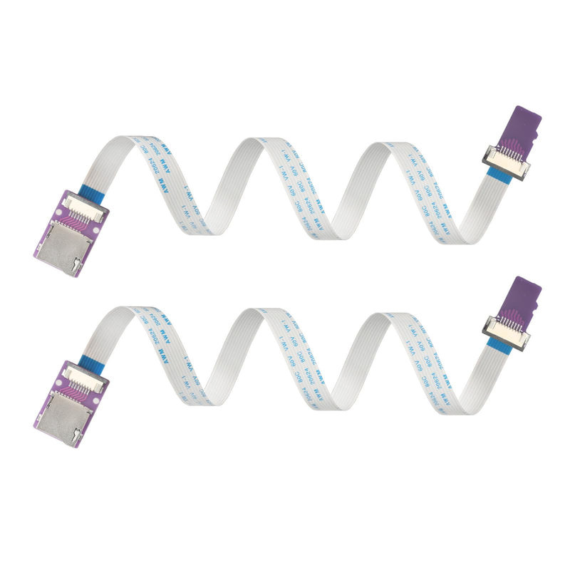 30cm /11.8 in Micro SD Flexible Extension Cable Adapter, 2Pack | Cables with Stable Signal, Compatible with Raspberry Pi, Arduino, and 3D Printers