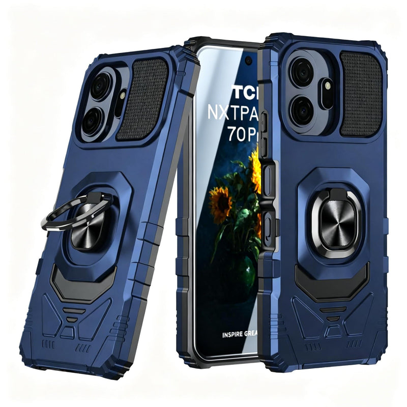 for TCL NXTPAPER 70 Pro 5G Case with 1 Pack Screen Protector Blue | Dual Layer Hybrid Heavy Duty Defender Protection,Rugged Reinforced Cushion Corner Kickstand Shockproof Bumper Cover