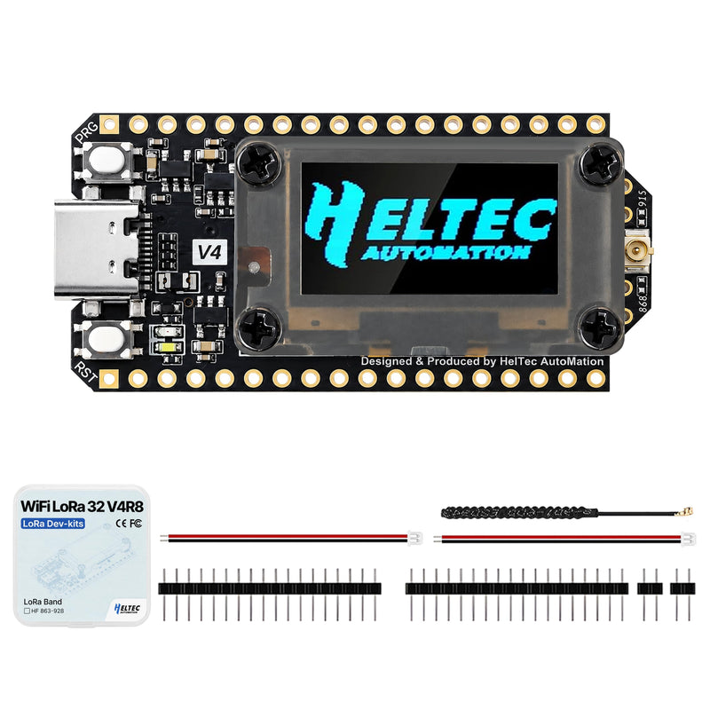 Heltec ESP32 LoRa 32 V4-R8 Deve Board with Display | ESP32-S3R8, 8MB PSRAM 16MB Flash, SX1262 27dBm High Power Chip, WiFi Meshtastic IoT Devices OLED