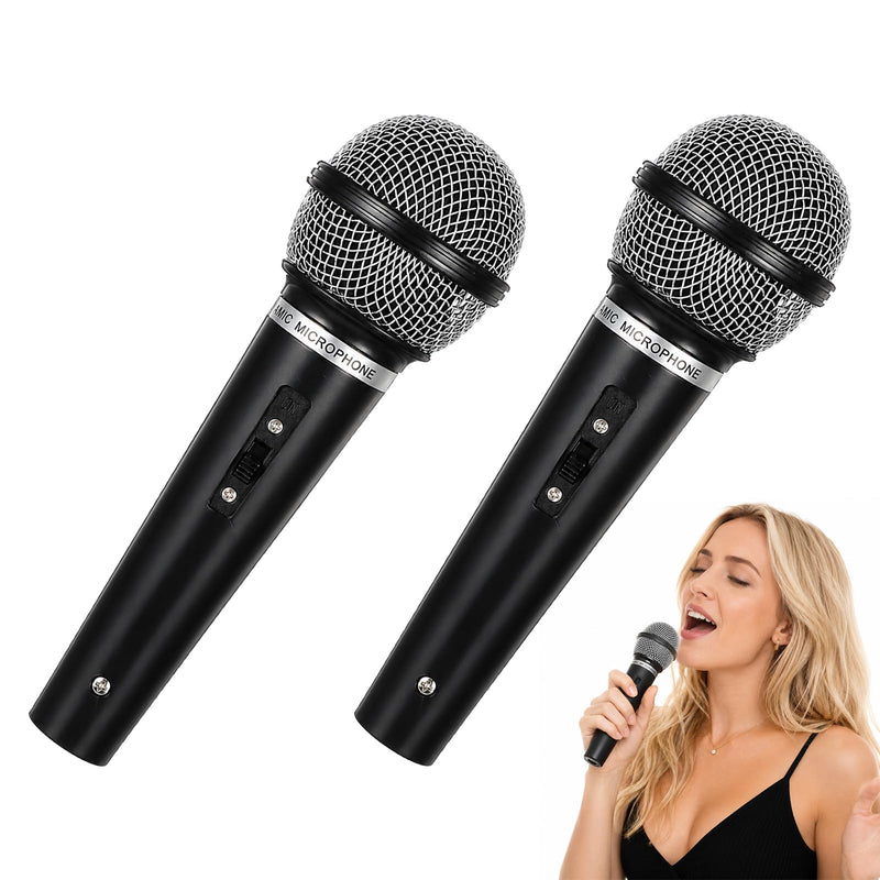 Yuanan 2 Pack Plastic Pretend Fake Microphone Prop for Cosplay Performance | Lightweight Simulation Mic Prop, Ideal Costume Accessory for Karaoke, Halloween, Christmas, and Birthday Party Favors