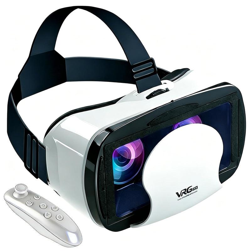Virtual Reality Headset for Phone with Controller, 3D VR Glasses Adjustable VR Virtual Reality Goggles, Compatible 5.0-7.0 inch for iPhone & Android, for Movies