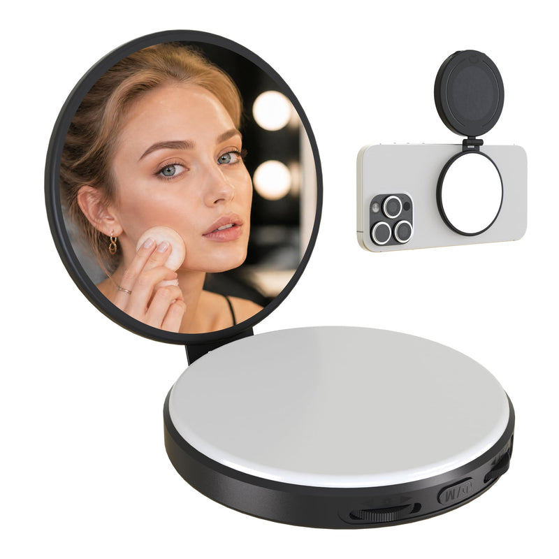Magnetic Selfie Light, LED Phone Ring Light for iPhone MagSafe, Portable Magnetic Phone Fill Lights for Selfies TikTok Video Call Makeup Photography YouTube Vlog - Black