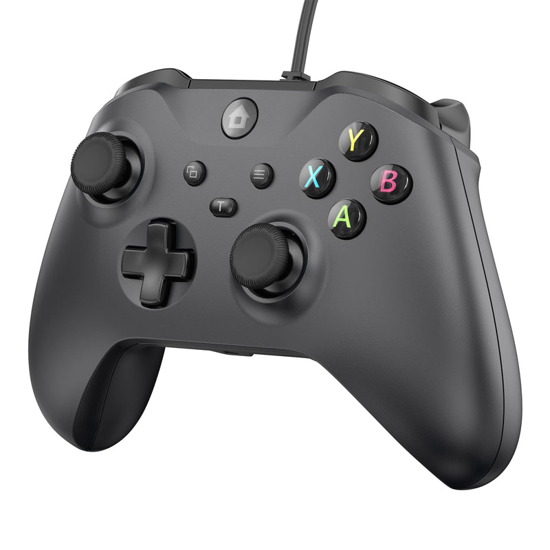 GMVOX Wired Controller for X-BOX-ONE,Compatible with X-BOX One&One S&X, X-BOX Series S&X, PC, IOS, Android Platforms, Gamepad with 3.5mm Audio Jack/Dual Vibration, Support Turbo Function,(Black) Black