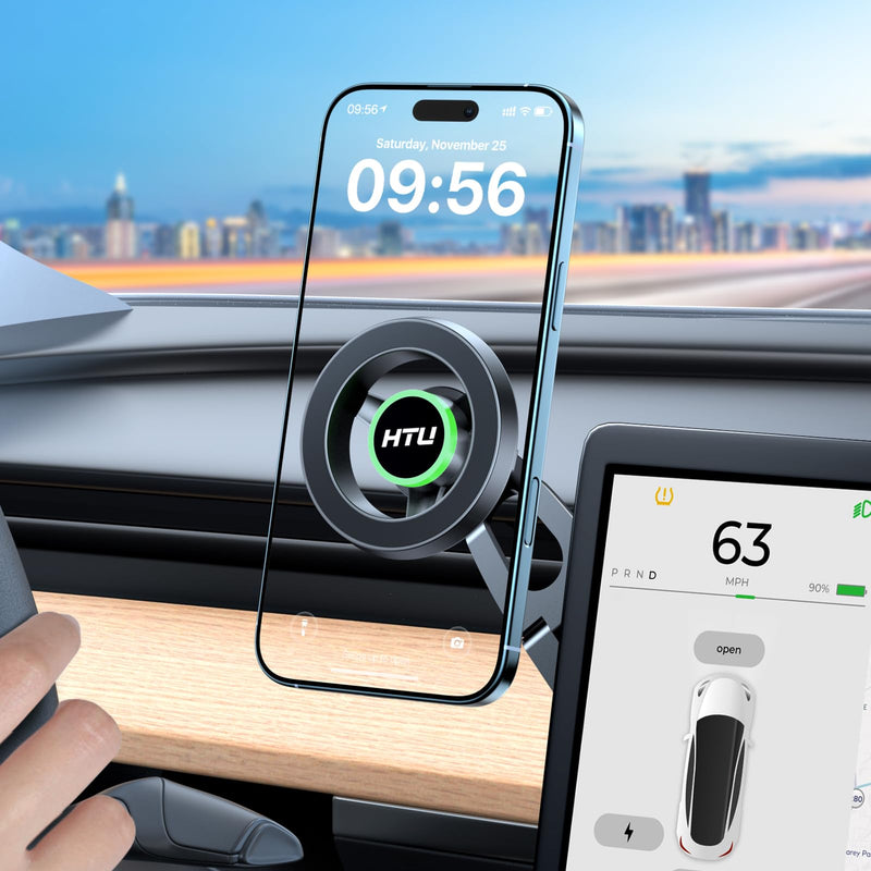 Upgrade for Tesla Phone Mount [Strong Magnet & Foldable] MagSafe Car Mount for Tesla New Model Y Juniper Model 3, 360° Adjustable for Tesla Phone Holder fits for iPhone | [360° Adjustable 99LBS Ultra Suction] Cell Phone Holders for Tesla Cars/Gym/Mirro...