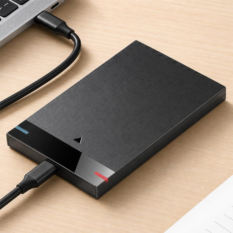 Compatible External Hard Drive Enclosure, USB 3.0 High Speed Portable HDD Case, Tool-Free Installation for 2.5-inch SATA Drives, Compact Storage Expansion Enclosure, Black