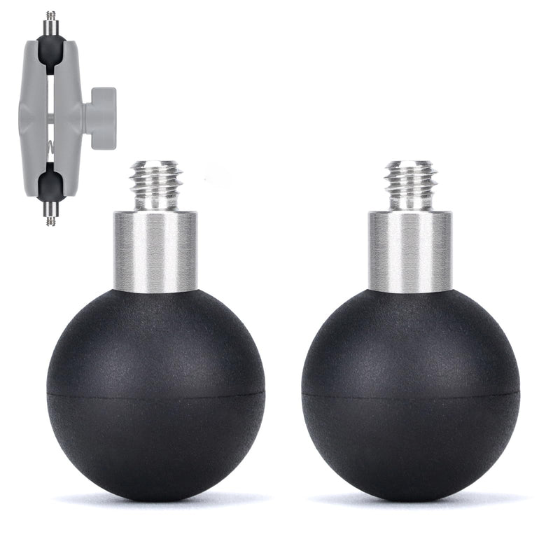 1 inch Ball Mount Adapter with 1/4" Threaded Stud, 2‑Pack,Stainless Steel | Compatible with RAM Mounts Ball B Size Double Socket Arms Ball Mount