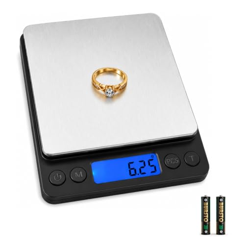 500g x 0.01g High Precision Jewelry Scale, Digital Gold Gram Scale Black