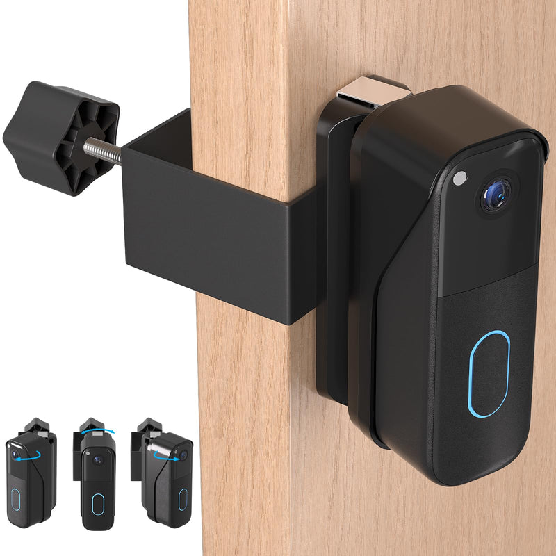 Anti-Theft Doorbell Mount for Blink Video Doorbell Camera(2021 1st & 2nd Gen), No-Drill Adjustable Angle Mount Bracket, 40° to 140°, Ideal for Apartments, Rental Homes & Offices - Black