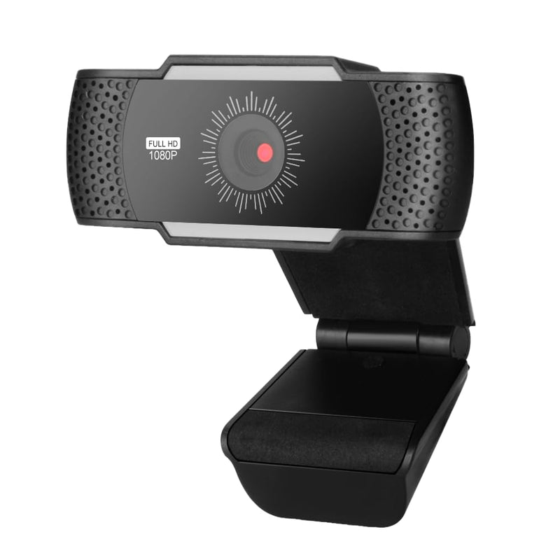 1080P Webcam with Microphone, Plug and Play USB Computer Camera for PC Laptop Desktop, Auto Light Correction, Wide Angle 90° for Zoom Teams YouTube Skype Live Streaming(Black)