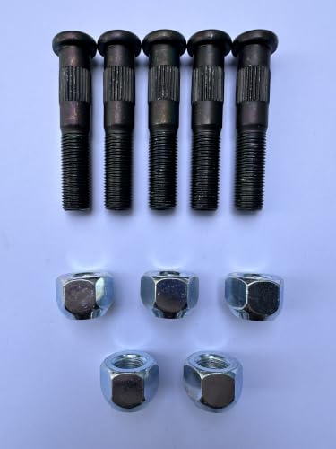 6pcs 1/2"-20 x 2.7 in. L 0.545 in. Knurl Wheel Stud w/Lug Nuts for Dexter | Replacement for Dexter 5200 6000 7000 7-262 Trailer axle hub Lug Bolts