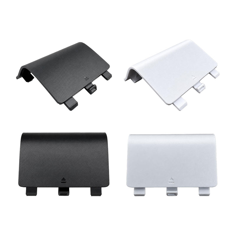 WCDZSU 4 Pack Battery Cover for Xbox One S, for Xbox One X Controller | Battery Back Replacement Cover Case Back Shell Holder Repair Changing Part for Xbox One Accessories, Black and White