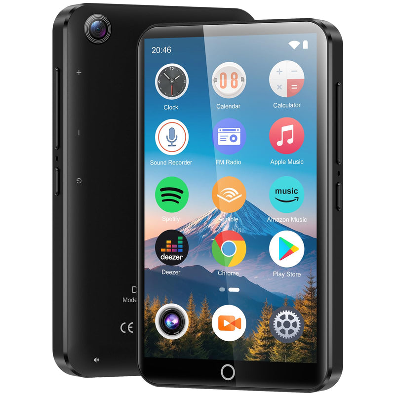 MP3 Player with Bluetooth and WiFi, Android Music Player with Camera, 4.0" Touch Screen MP4 Player with Spotify, Audible, Amazon Music, Play Store, 16GB Storage (Black) Black