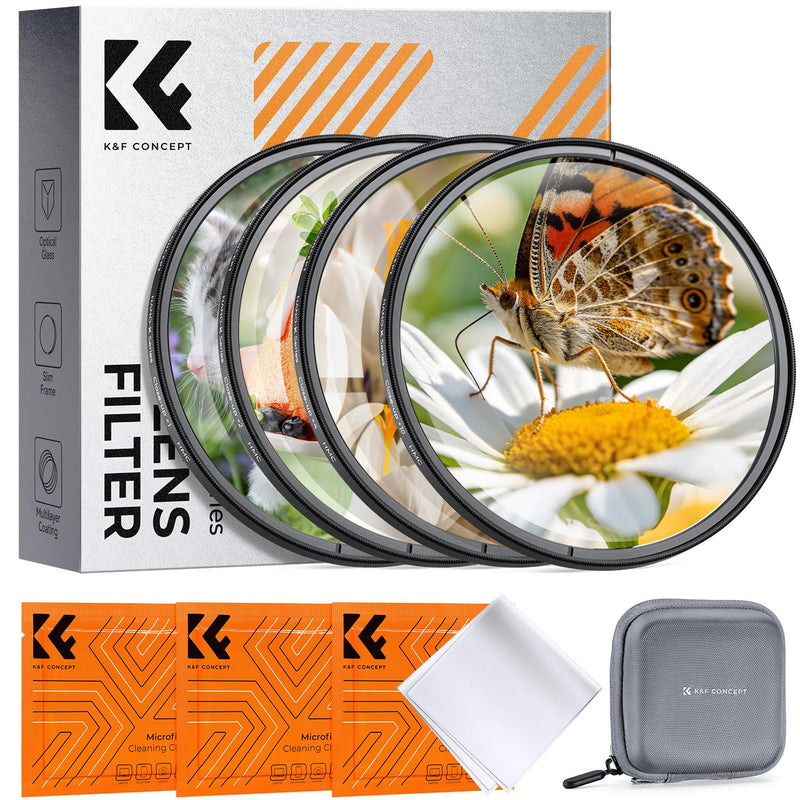 K&F CONCEPT 67mm +1+2+4+10 Close Up Lens Set | Macro Lens Filter Kit with Optical Glass & Anti-Reflective Coating. for DSLR & Mirrorless Camera Lens.NANO-K Series FS307