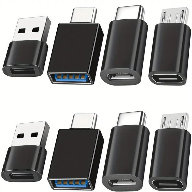 8pcs USB to USB C Adapter OTG USB Type C Female to USB Adapter Converter Connector for Laptop Car Smartphone Headphone Mic PC (8pcs) 8pcs
