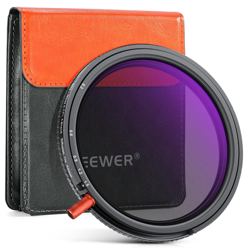 NEEWER 62mm 3 in 1 Variable ND + CPL + Black Diffusion 1/4 Lens Filter | HD ND2-32 Circular Polarizer Black Diffusion 1/4 Filter for Mist Cinematic Effect Filter Photography Camera Accessories