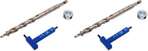 Kreg KPHA308 Easy-Set Pocket Hole Drill Bit with Stop Collar & Gauge/Hex Wrench (Pack of 2) 3/8" x 6" (Pack of 2)