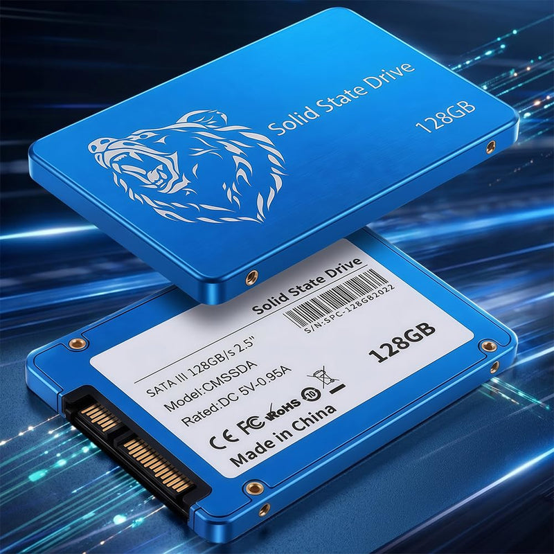 128GB SATA III SSD 2.5" Internal Solid State Drive for Laptop/PC Blue Bear Blue bear head