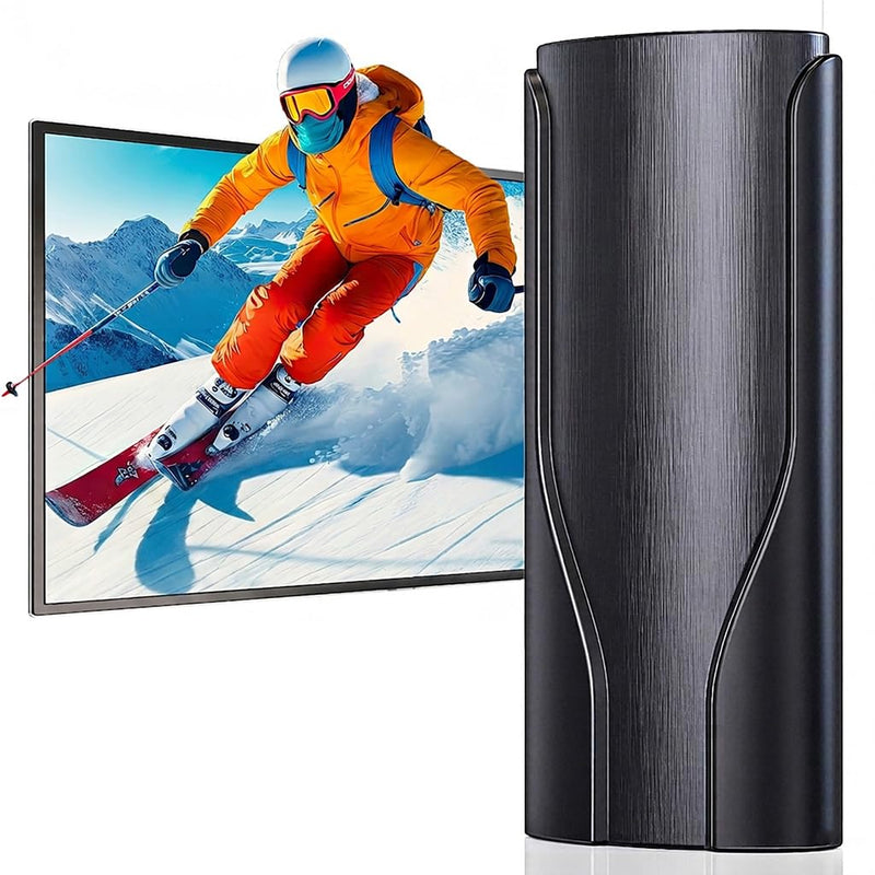 Digital TV Antenna Indoor Outdoor,2200+ Miles Long Range HD Antenna for Smart TV and All Older TV's for Local Channels,Supports 4K 1080P with Amplifier Signal Booster & 36ft Cable Black Compact