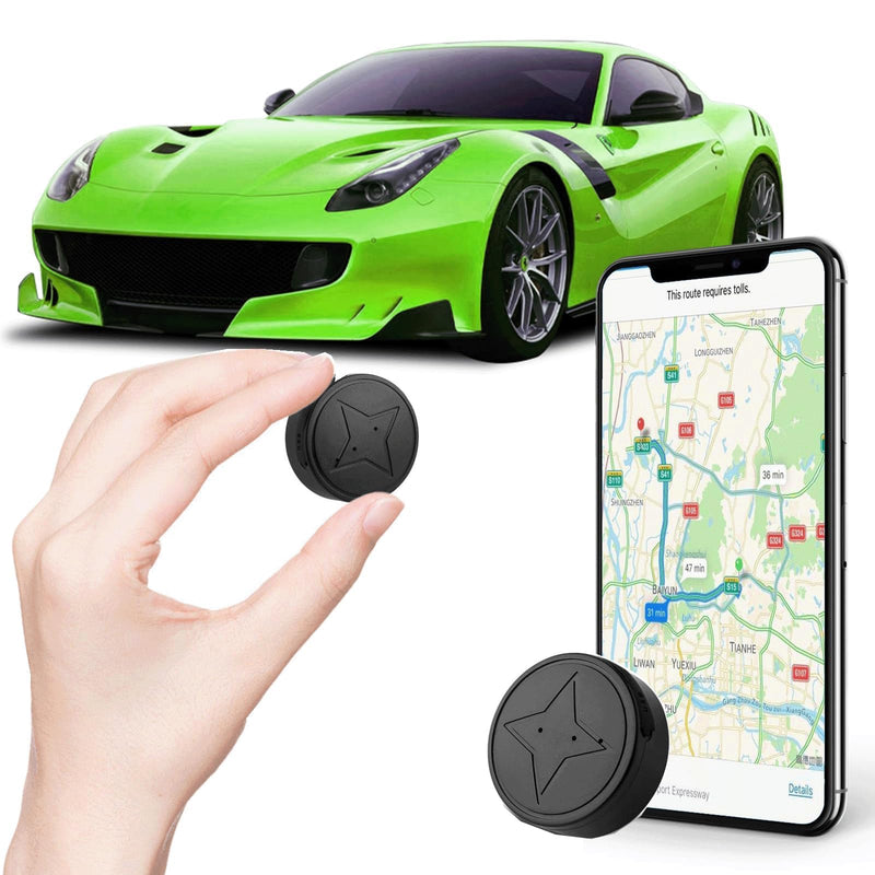 Mini GPS Tracker for Vehicles,Real-Time Tracking,No Subscription Required | Hidden Magnetic GPS Locator,No Monthly Fee,IP68 Waterproof,Global Positioning,Long Standby Time,for Kids,Dogs,Trucks/Person ﻿