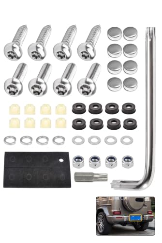 40 PCS Anti Theft License Plate Screws Kit, M6 1/4" Bolts Fasteners