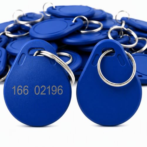 25pcs - 26 Bit Proximity Key Fobs - Read Only - Compatable with 26-bit Wiegand ISOProx 1386 1326 H10301 Formatted Readers Blue