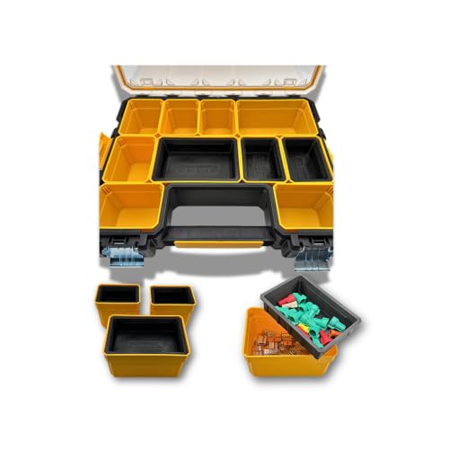 Nesting Bin Inserts (3-Pack) for DeWalt DEEP PRO Organizers DWST14825 & DWST14735 - Bins Only, Organizer Not Included - Small Parts Trays for Fasteners & Bits Black