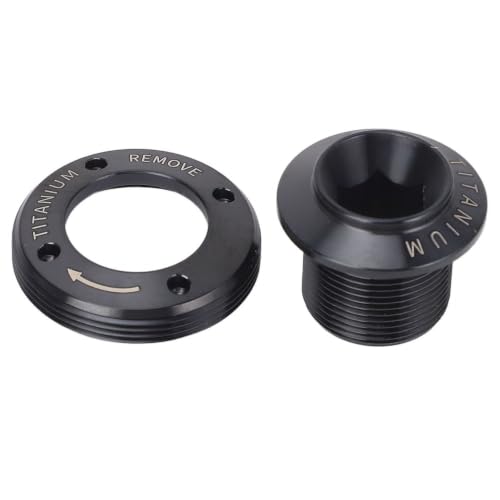 Titanium Alloy Bike Crank Arm Screw Dub Crank Cover Bolt Set, Lightweight Crankset Fixing Bolt for Mountain Road Bike Repair Cycling Replacement Parts Black