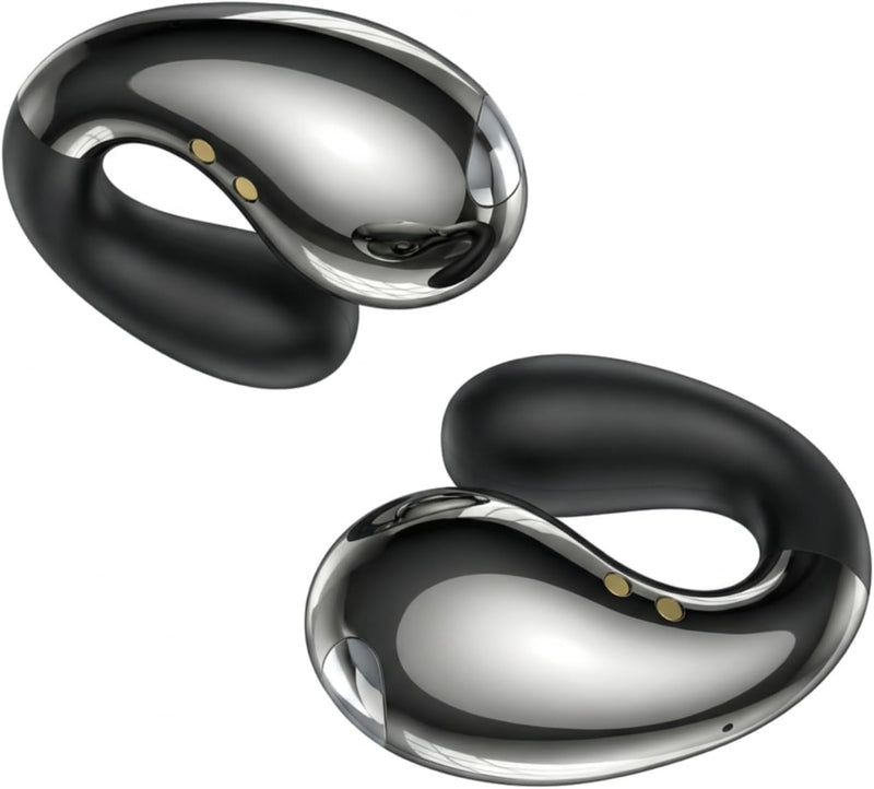 Boytond Ultra Open Ear Earbuds - Ergonomic Clip-On Earbuds, Small Bone Conduction Over-The-Ear Headphones with Waterproof Design, Perfect Running Headphones for Sports and Fitness, Gloss Black