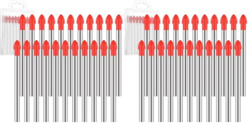 Nuanchu 20 Pcs 6 mm Tile Drill Bits Cemented Carbide Masonry Drill Bits 6 mm, 0.48 mm (Pack of 2)
