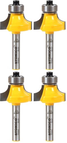  [AUSTRALIA] - YONICO 13162q 1/4-Inch Radius Round Over Edge Forming Router Bit 1/4-Inch Shank (Pack of 4) 1/4" Radius - 1/4" Shank (Pack of 4)