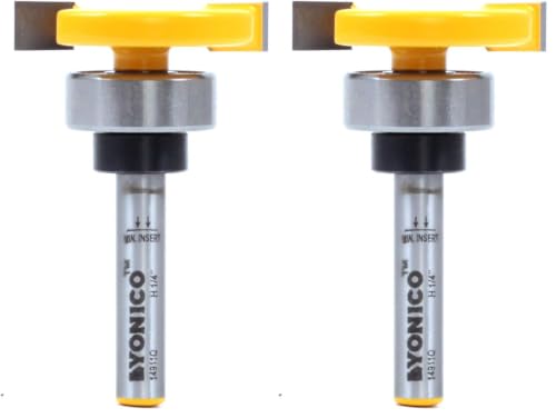 YONICO Top Bearing Slot Cutter Router Bit (1/4" Height - 1/4" Depth - 1/4" Shank) (Pack of 2) 1/4" Height - 1/4" Depth - 1/4" Shank (Pack of 2)