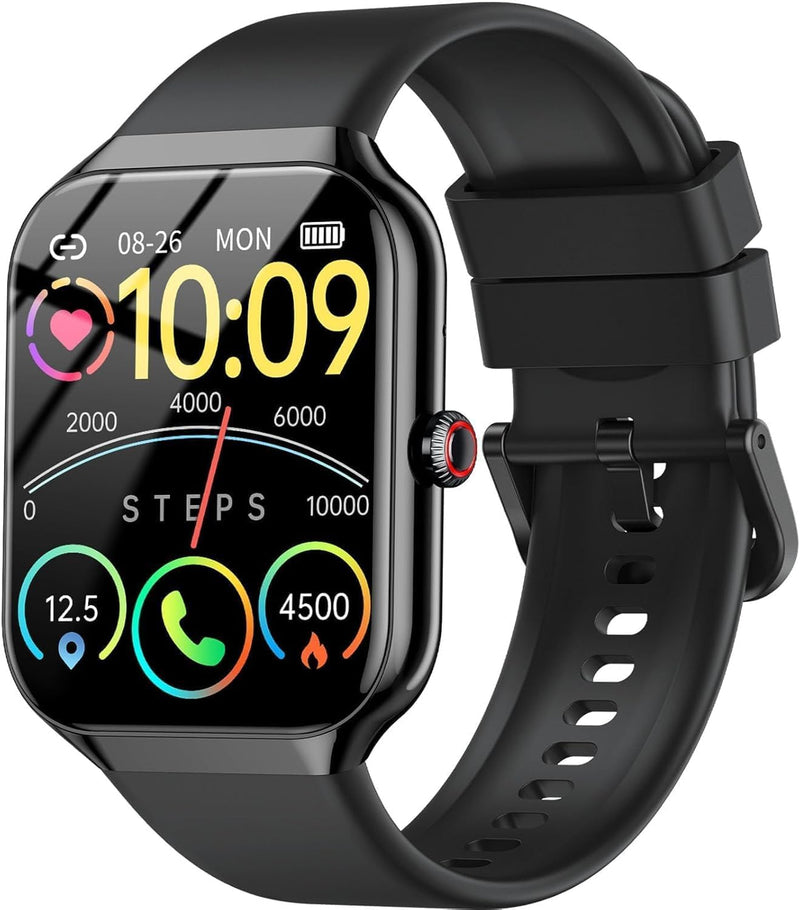 Fempoin Smart Watch for Women Men,1.96" Smartwatch, Answer/Make Call | IP68 Waterproof Fitness Tracker, 100+ Sport Modes, Heart Rate and Sleep Monitor, Pedometer, Smartwatches for Android iOS Black