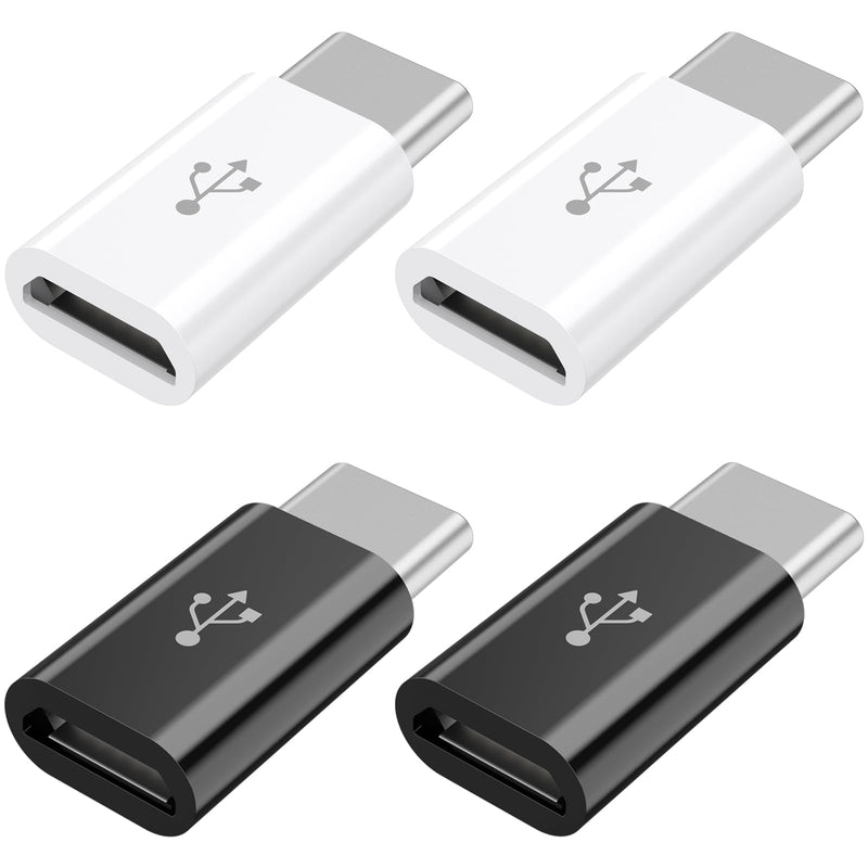 4 Pack Micro USB to USB C Adapter, Micro-USB Female to USB-C Male OTG Adapter Compatible with iPhone 15 16 17,Samsung Galaxy S10 S9 S8 S7, MacBook, LG, Huawei, Type-C Phones, Tablets